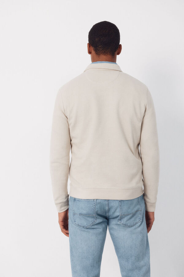 Cortefiel Polo estructura manga larga Beige