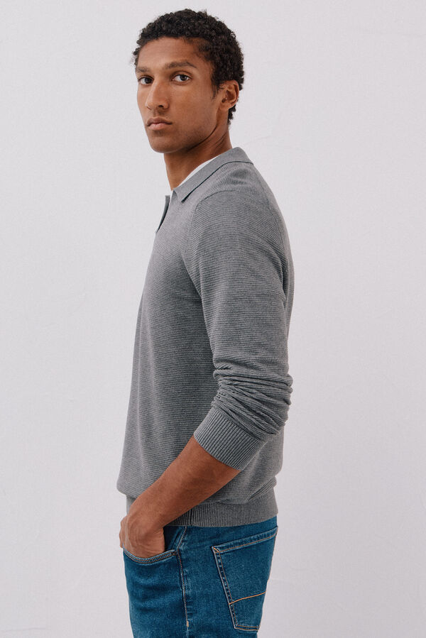 Cortefiel Su&eacute;ter tejido fino Gris