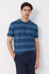 Cortefiel Camiseta de rayas estructura Azul