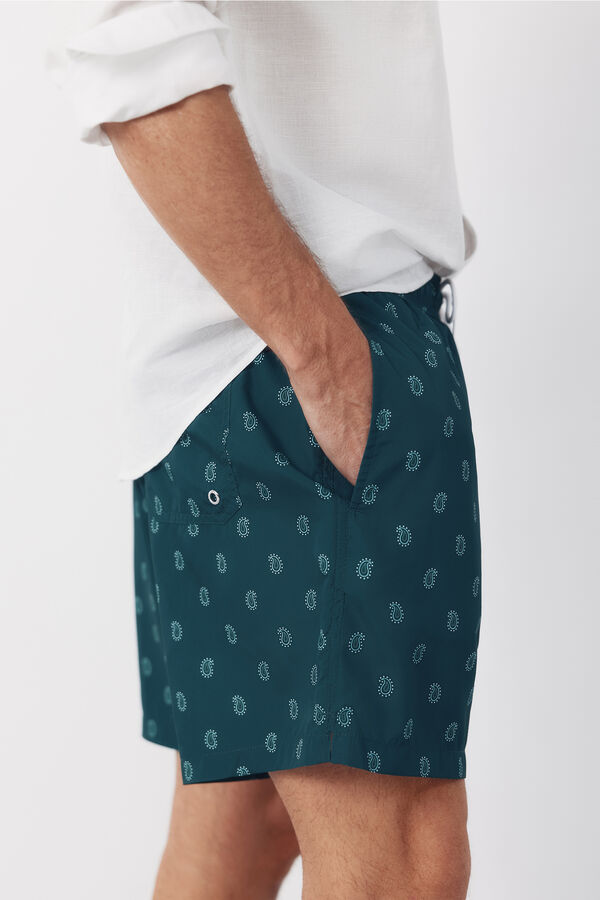 Cortefiel Ba&ntilde;ador estampado pasley Verde