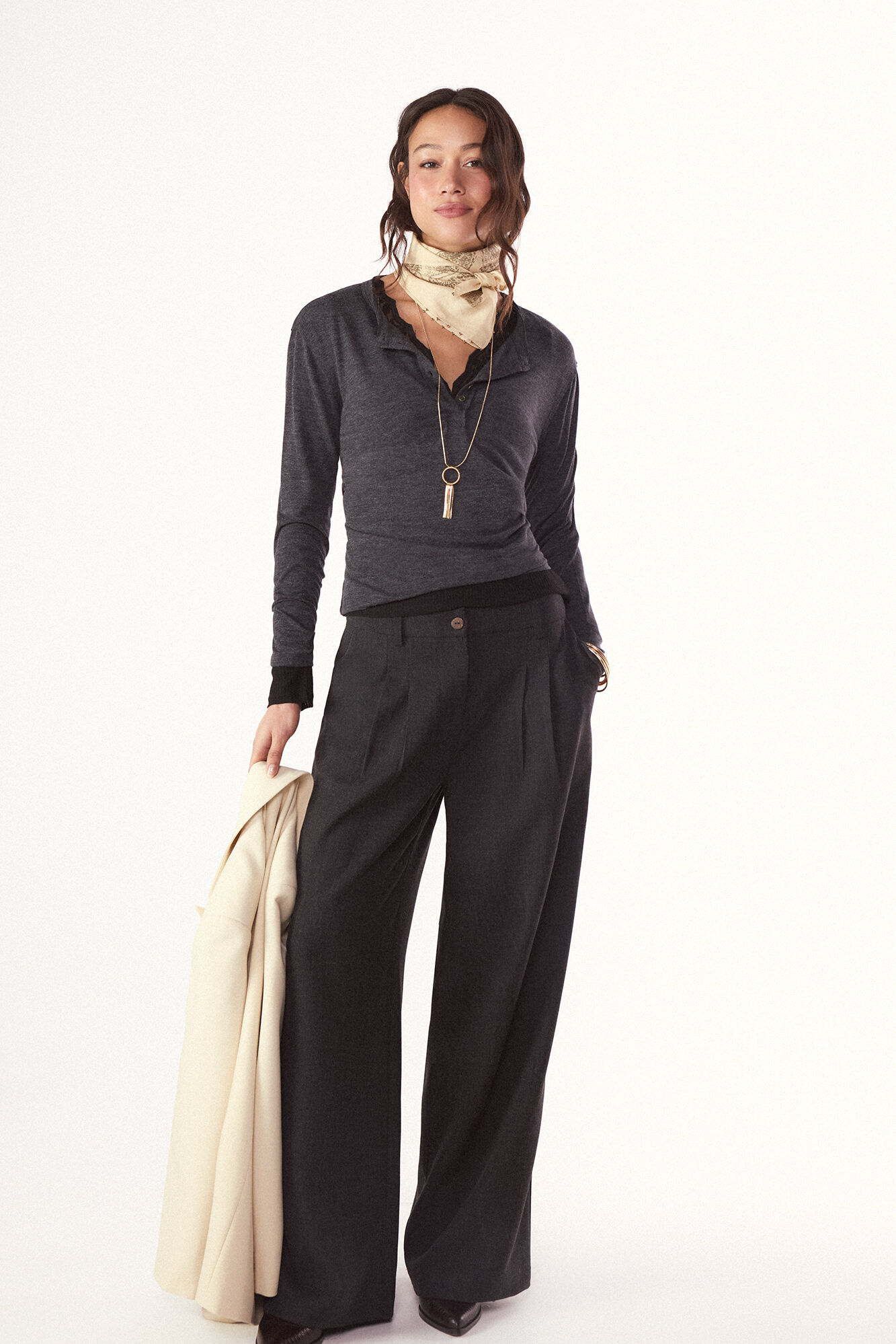 Slowlove Pantal&oacute;n recto con pinzas