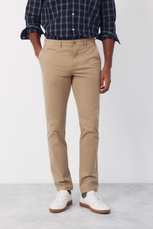 Cortefiel Pantal&oacute;n chino slim fit Beige