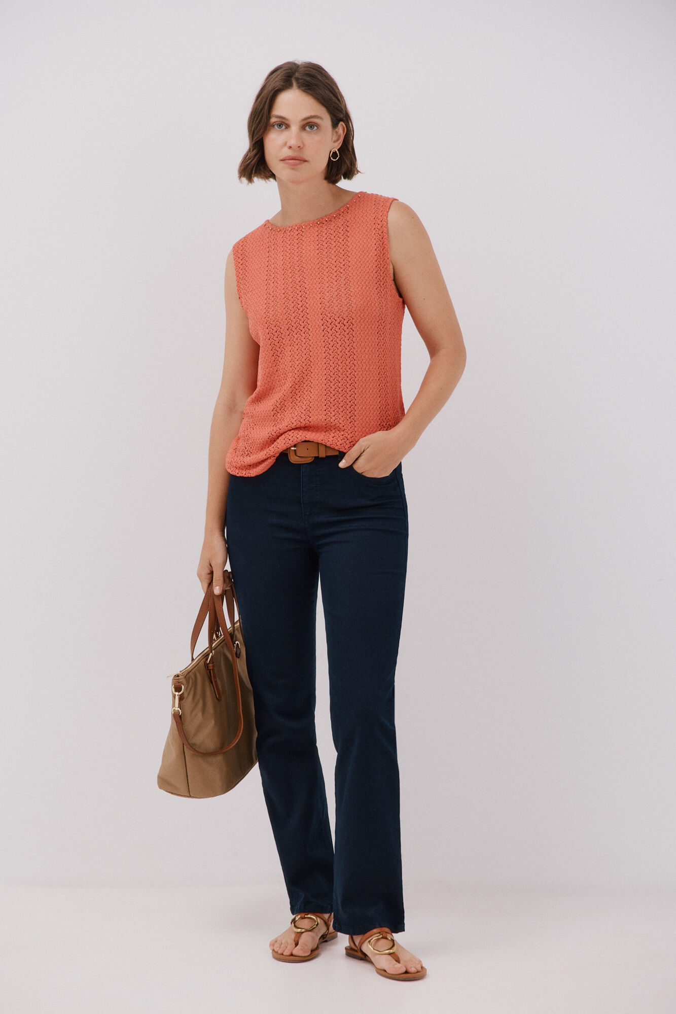 Cortefiel Top sin mangas crochet