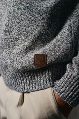 OOTO Jersey cuello redondo algod&oacute;n torzal Azul oscuro