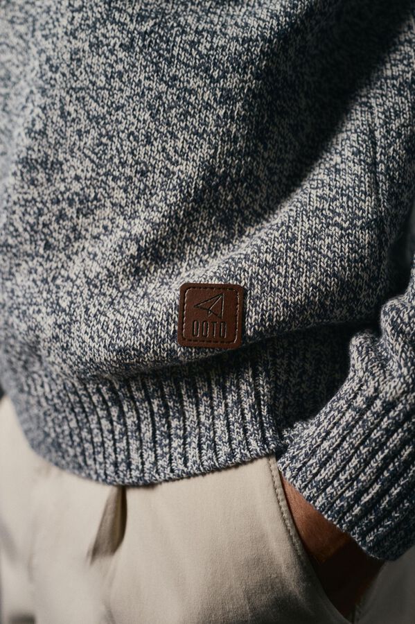 OOTO Jersey cuello redondo algod&oacute;n torzal Azul oscuro