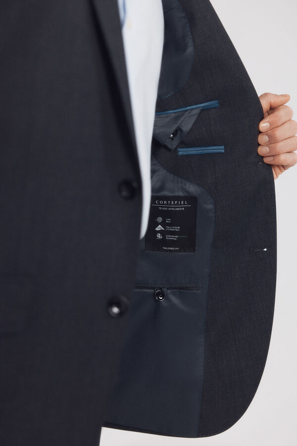 Cortefiel Americana traje lisa coolmax&reg; Gris oscuro