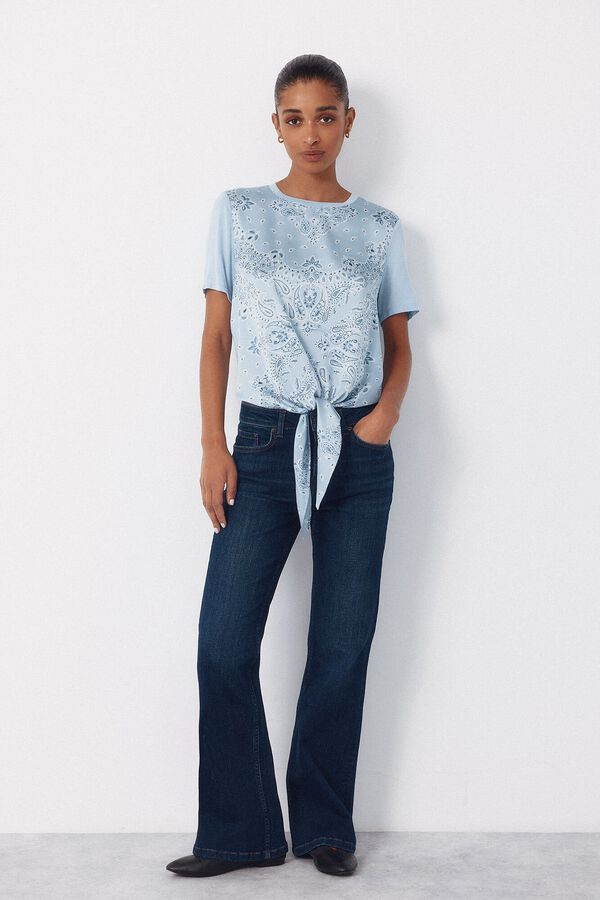 Cortefiel Top combinado estampado Azul