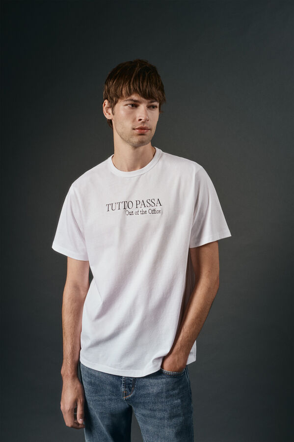 OOTO Camiseta gr&aacute;fica lavada Blanco