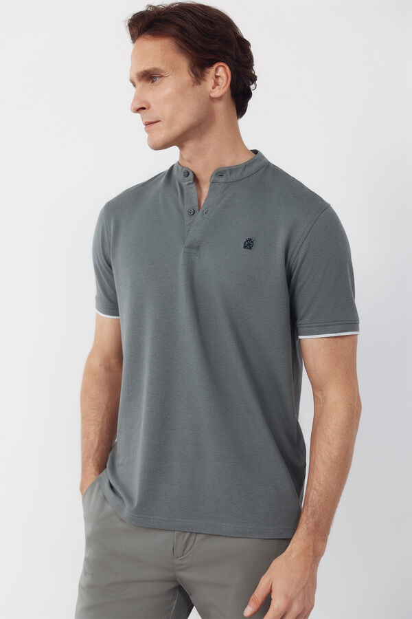 Cortefiel Polo cuello mao Kaki