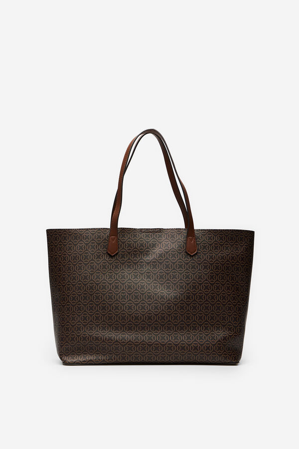 Cortefiel Bolsa shopper monogram Estampado marr&oacute;n