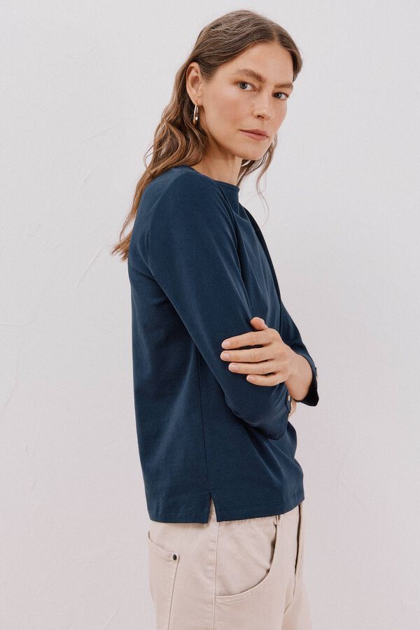 Cortefiel Playera de algod&oacute;n Azul marino