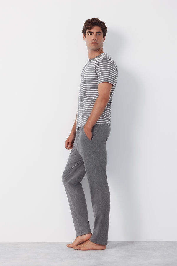 Cortefiel Set de pijama punto Gris