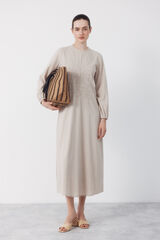 Cortefiel Vestido bordado Beige