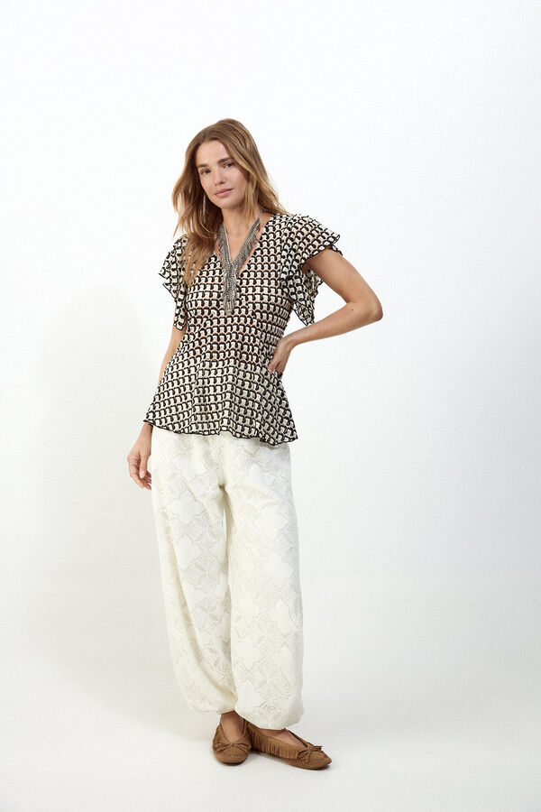 Slowlove Top estructura multicolor Negro