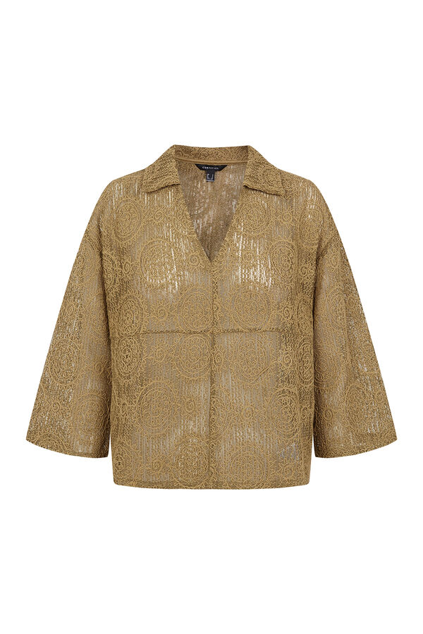 Cortefiel Polo r&uacute;stico bordado Kaki