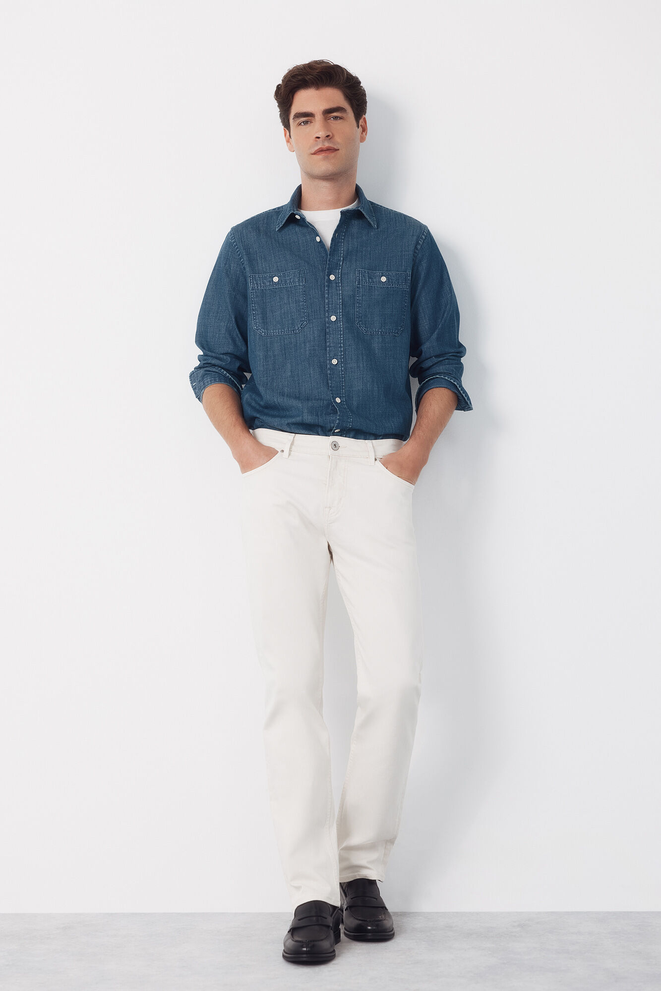 Cortefiel Pantal&oacute;n 5 bolsillos color regular fit