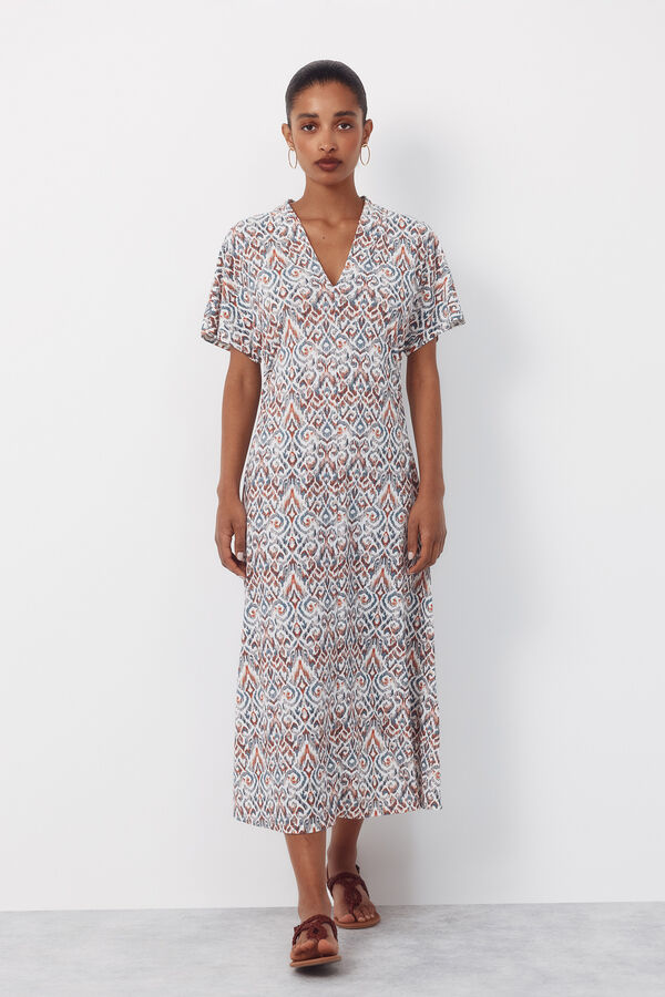 Cortefiel Vestido estampado Multicolor