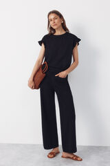 Cortefiel Pantalones con ribete Negro