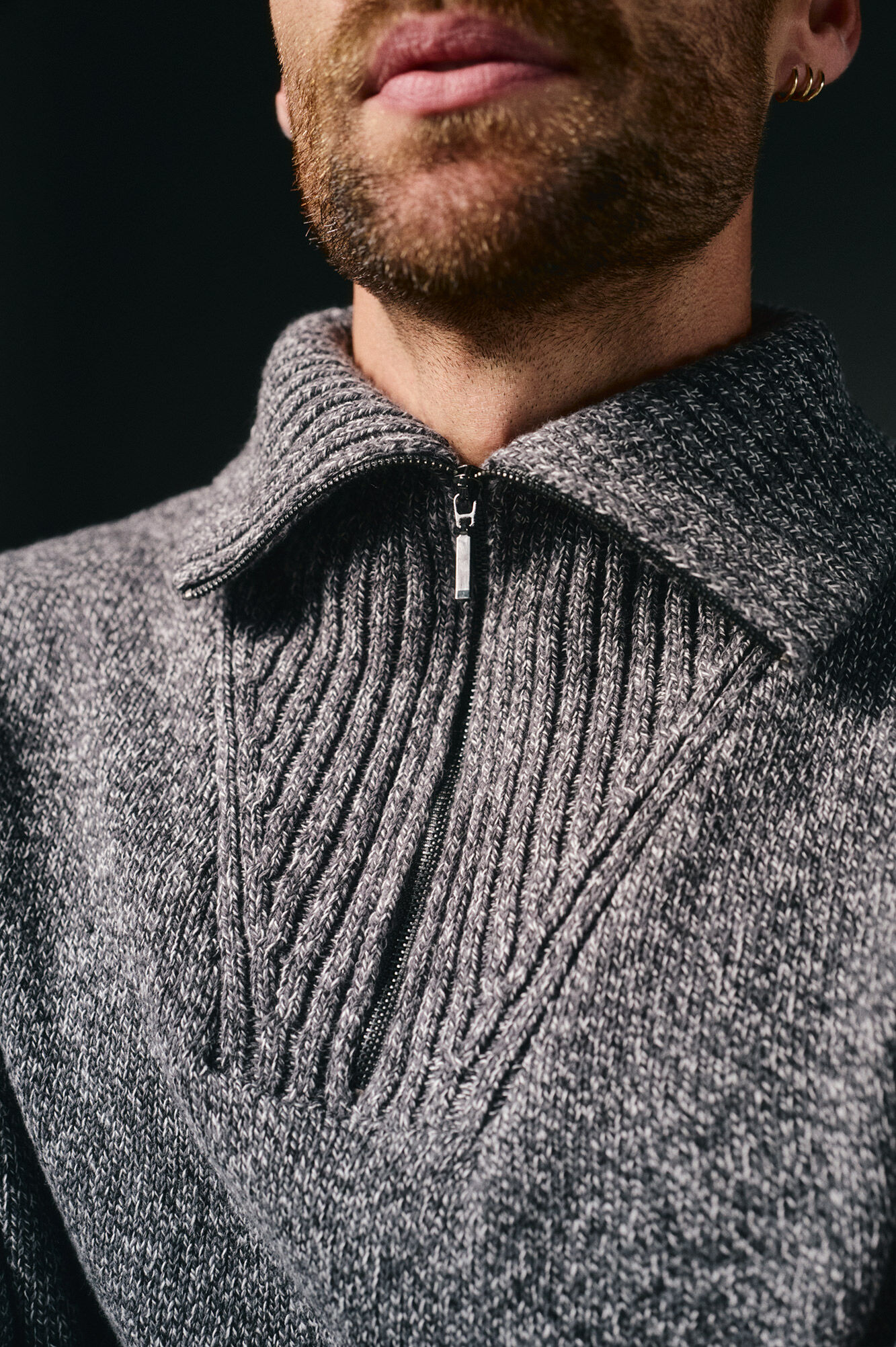 OOTO Jersey cuello polo cremallera algod&oacute;n