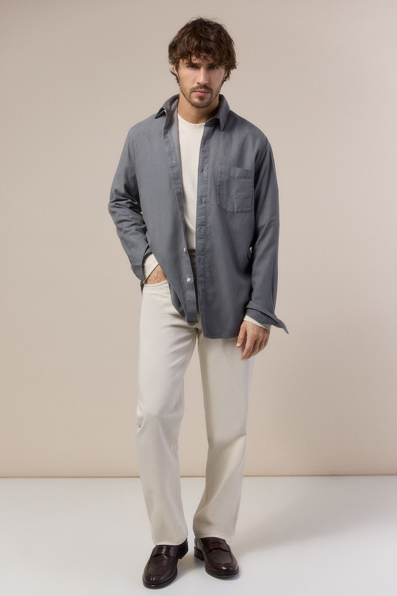 OOTO Camisa lisa fluida