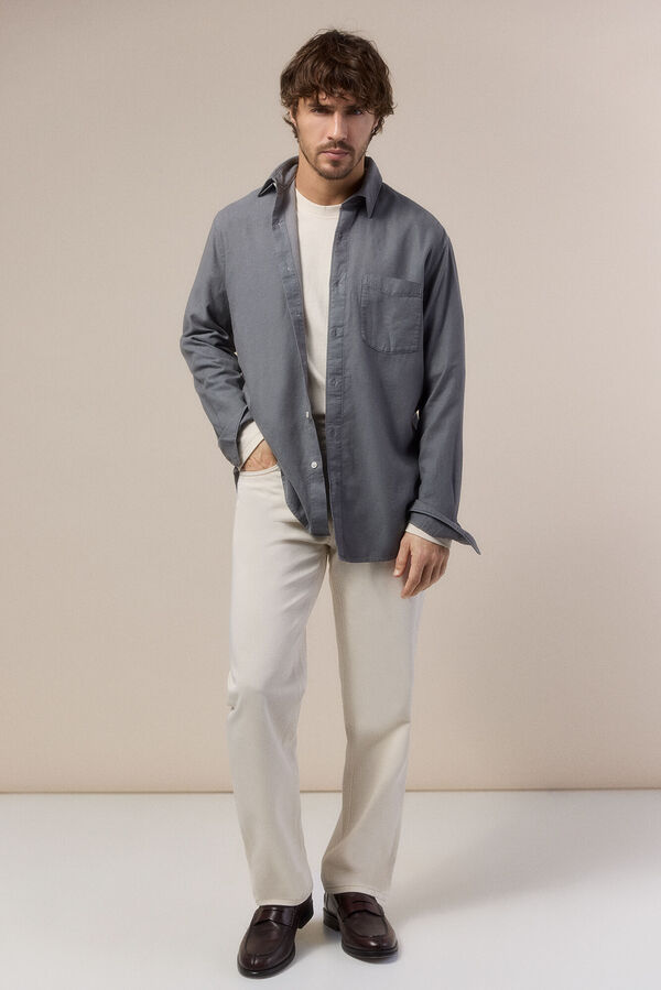 OOTO Camisa lisa fluida Gris