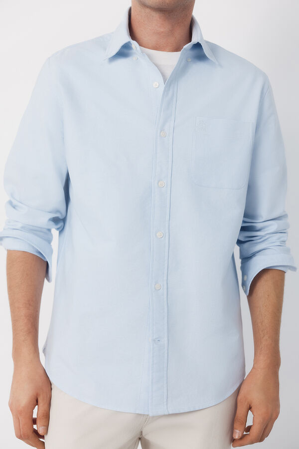 Cortefiel Camisa oxford lisa Azul