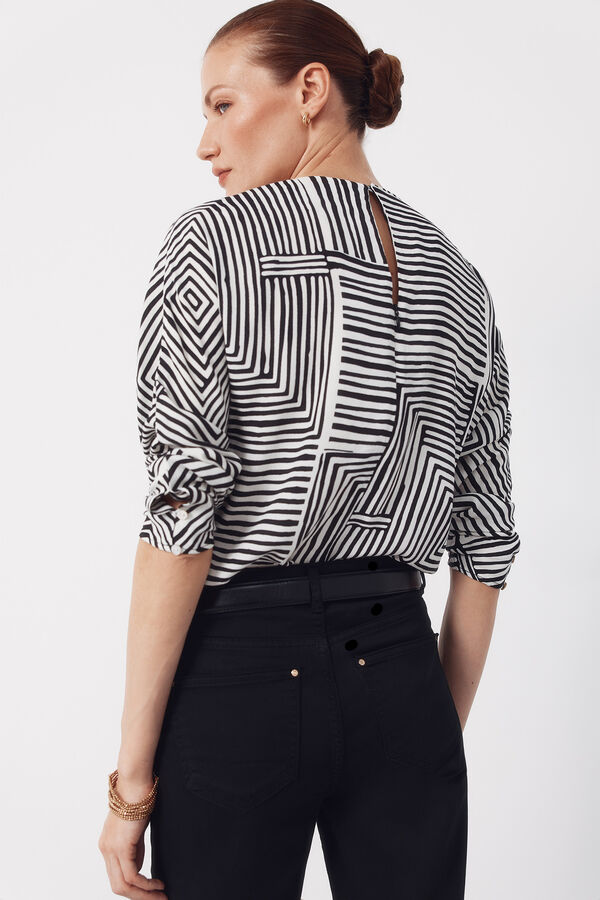 Cortefiel Top estampado Estampado blanco