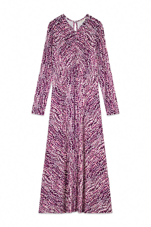 Slowlove Vestido estampado con frunces Multicolor