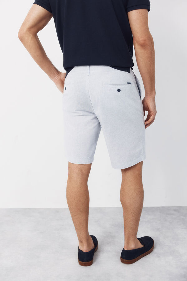 Cortefiel Bermuda tejido oxford Azul
