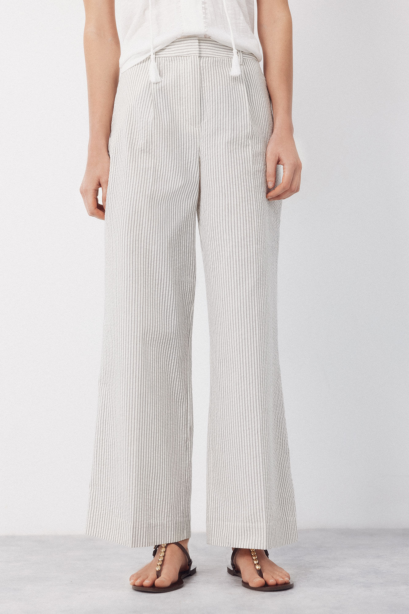 Cortefiel Pantal&oacute;n de rayas seersucker