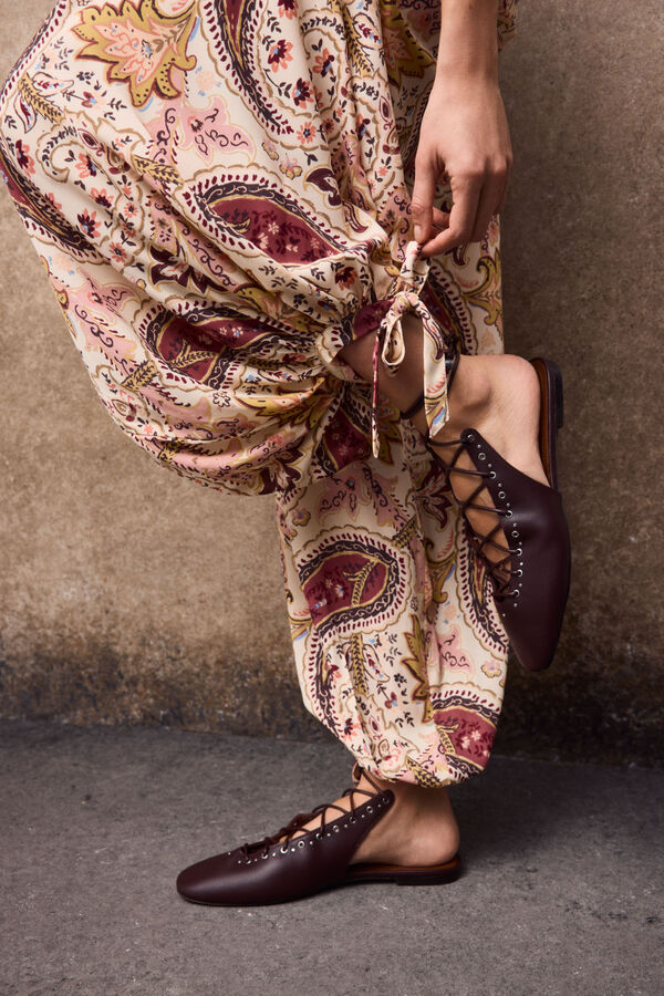 Slowlove Pantal&oacute;n bombacho estampado Estampado naranja