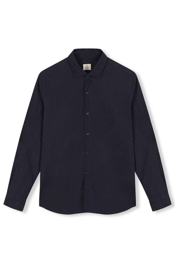 OOTO Camisa lisa popel&iacute;n Azul marino