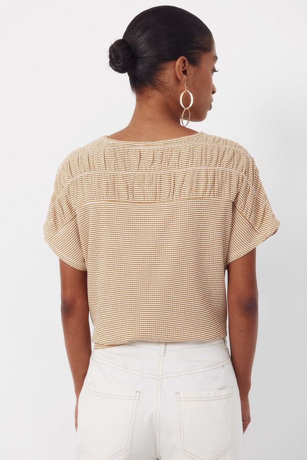 Cortefiel Playera con canes&uacute; fruncido Dorado