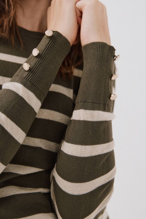 Cortefiel Su&eacute;ter de rayas Kaki