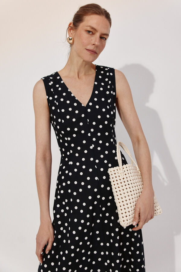 Cortefiel Vestido estampado con vuelo Multicolor