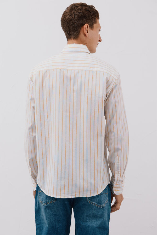 Cortefiel Camisa rayas popel&iacute;n Blanco