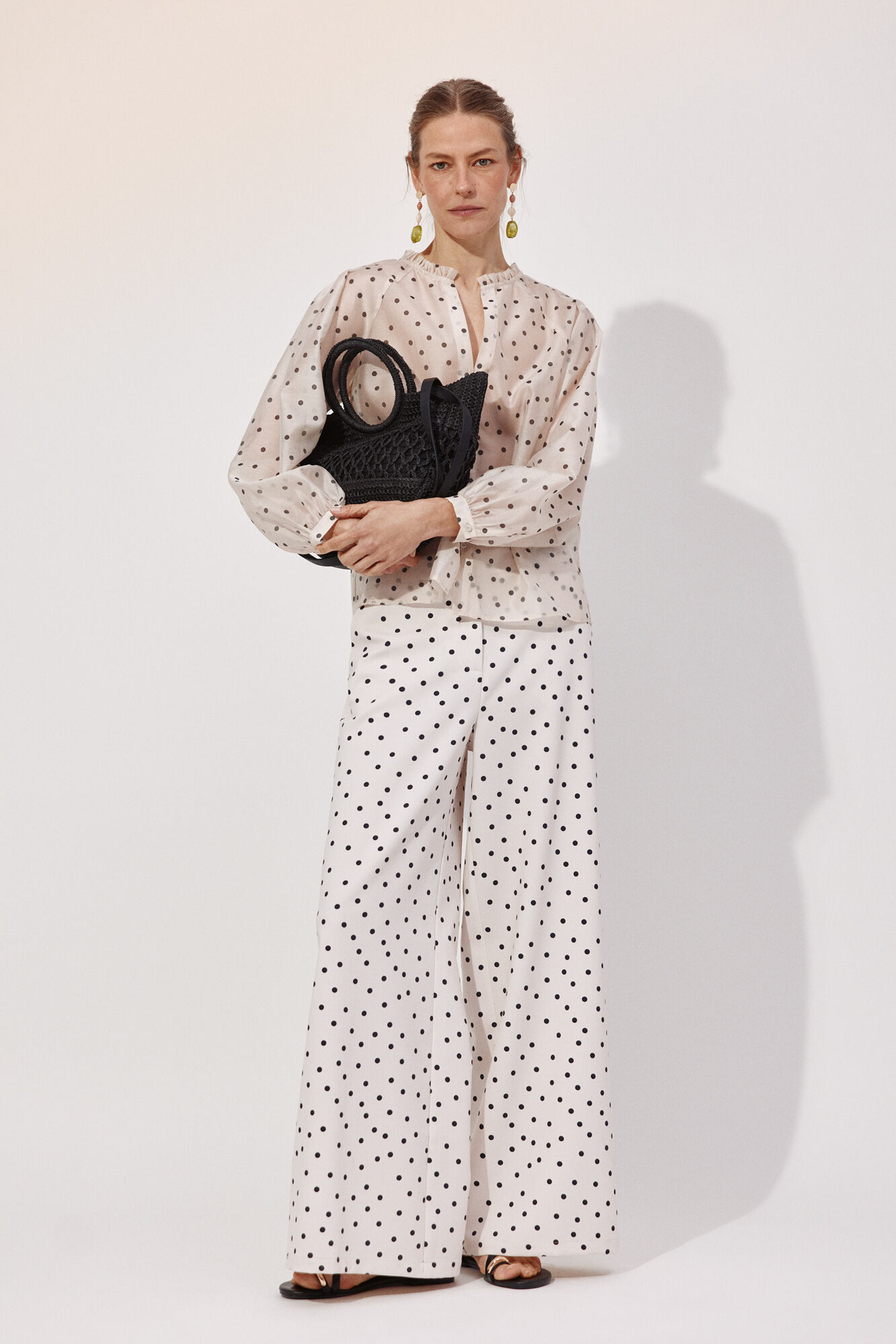 Cortefiel Blusa de puntos con volante