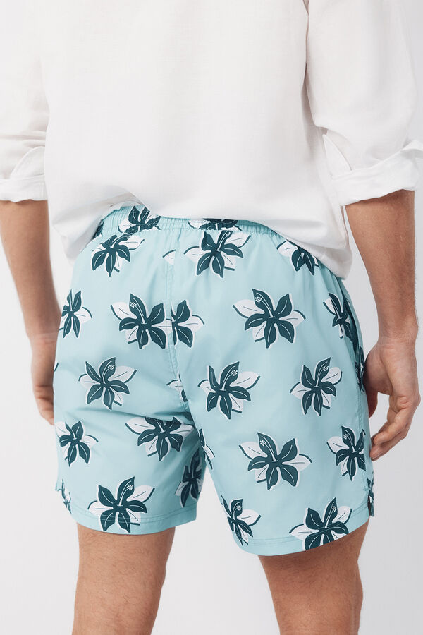 Cortefiel Ba&ntilde;ador estampado flores grandes Azul