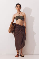 Cortefiel Top de bikini bandeau Kaki