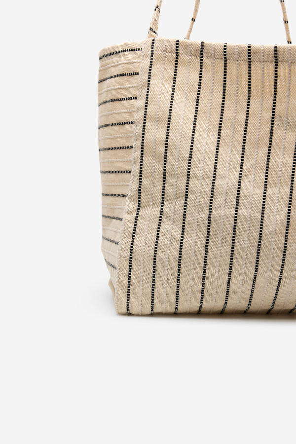Cortefiel Bolso rayas Estampado blanco