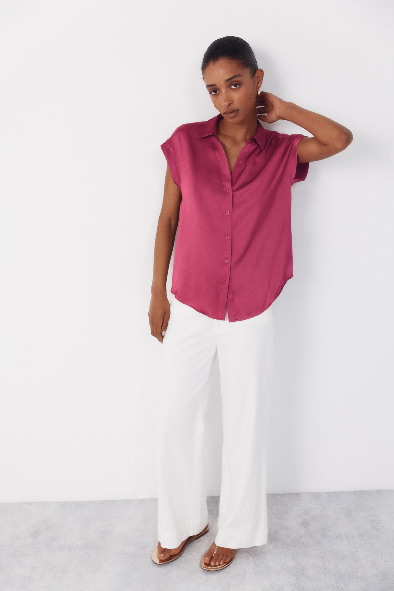 Cortefiel Camisa satinada