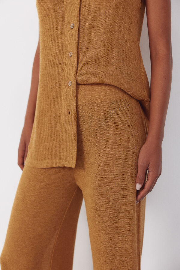 Cortefiel Pantal&oacute;n de tejido Dorado