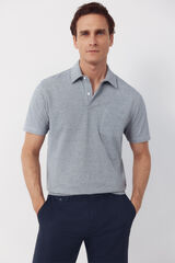 Cortefiel Polo rayas bolsillo Gris