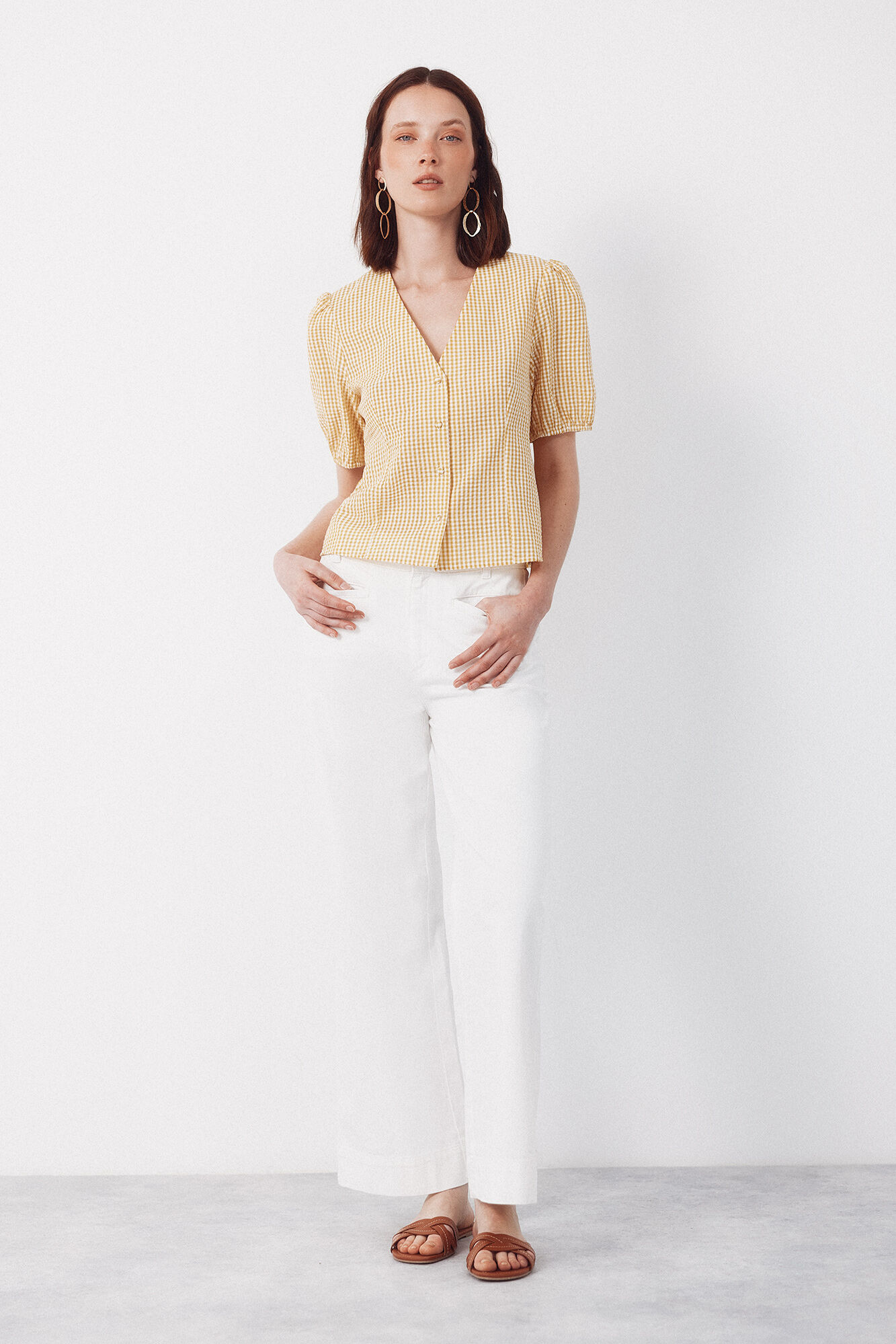 Cortefiel Blusa estampado vichy