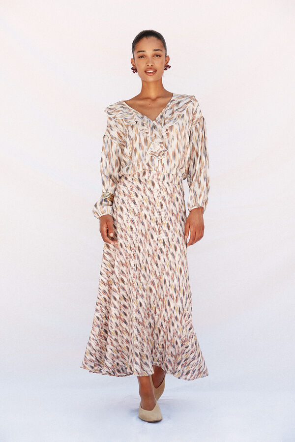 Cortefiel Falda estampada con vuelo Multicolor