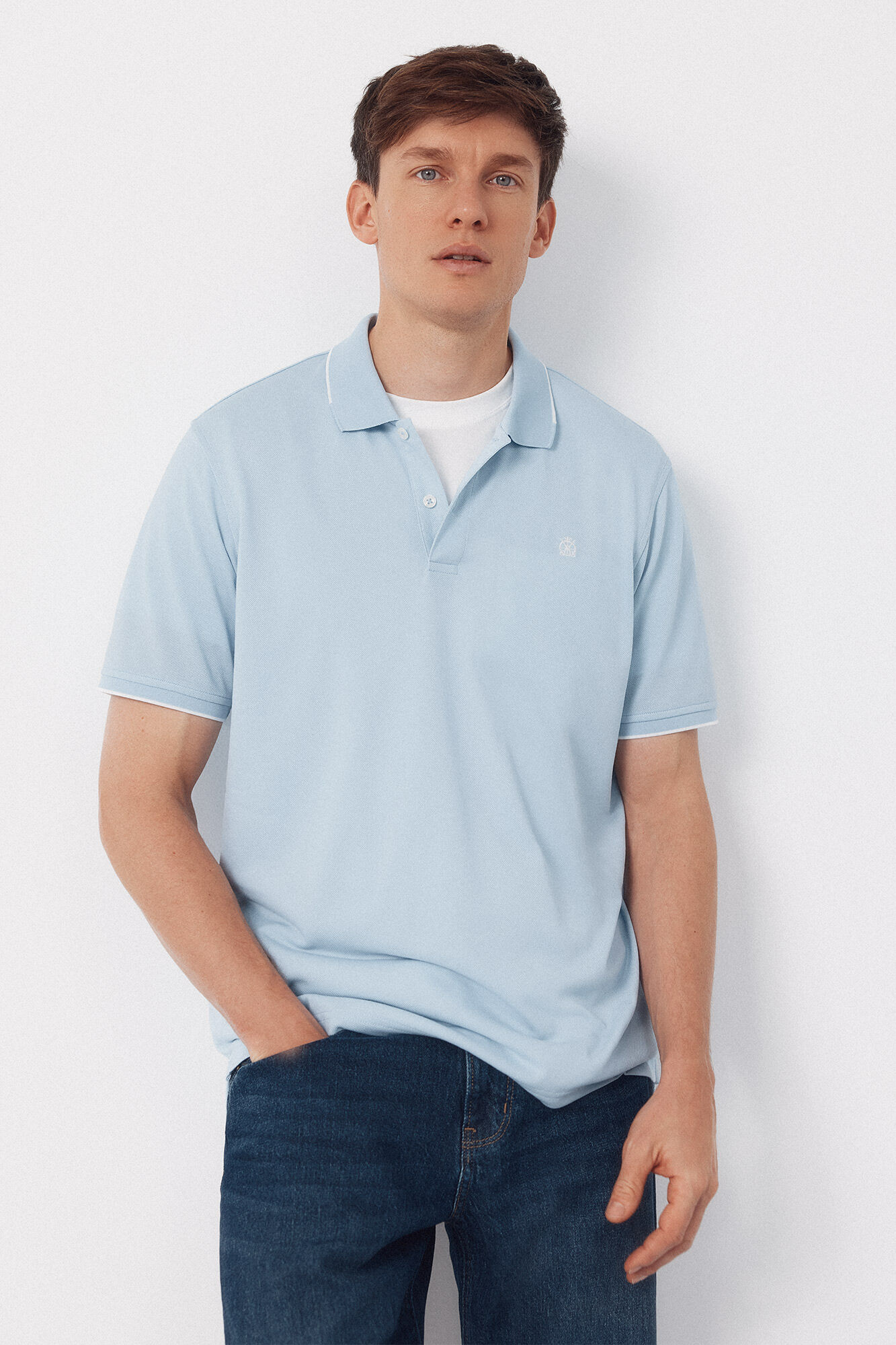 Cortefiel Polo COOLMAX&reg; cuello jacquard
