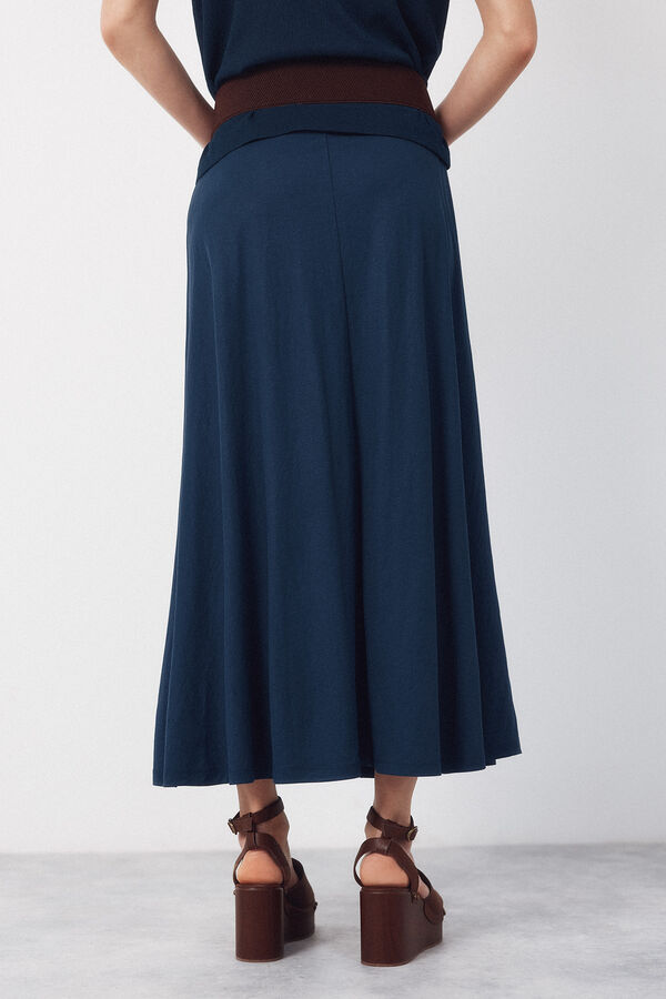 Cortefiel Falda capa midi Azul marino