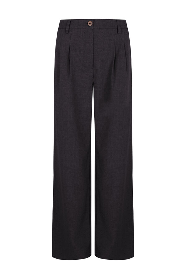 Slowlove Pantal&oacute;n recto con pinzas Gris oscuro