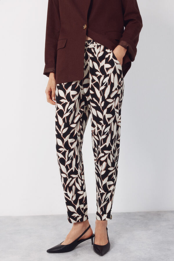Cortefiel Pantal&oacute;n fluido con textura Multicolor