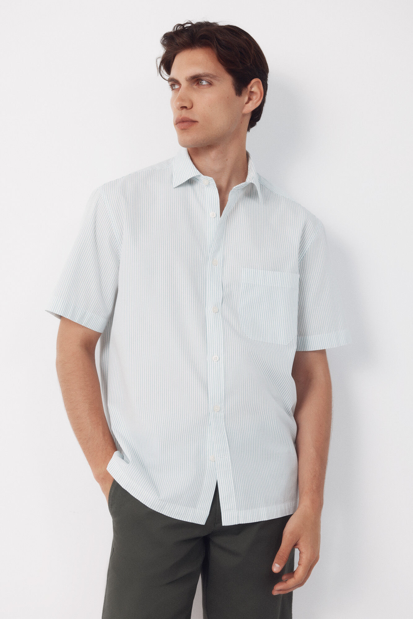 Cortefiel Camisa rayas manga corta